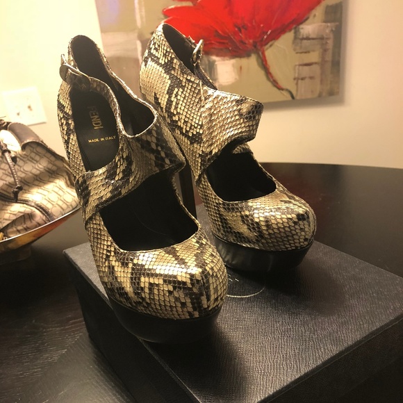 Fendi Python Platform Heels Eu 39.5 - Picture 7 of 8